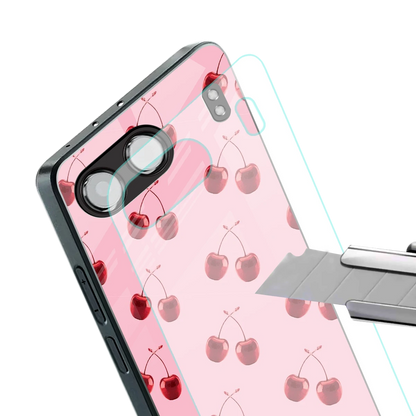 Cherries stylish phone case for oneplus nord 4 | glossy glass and slim fit