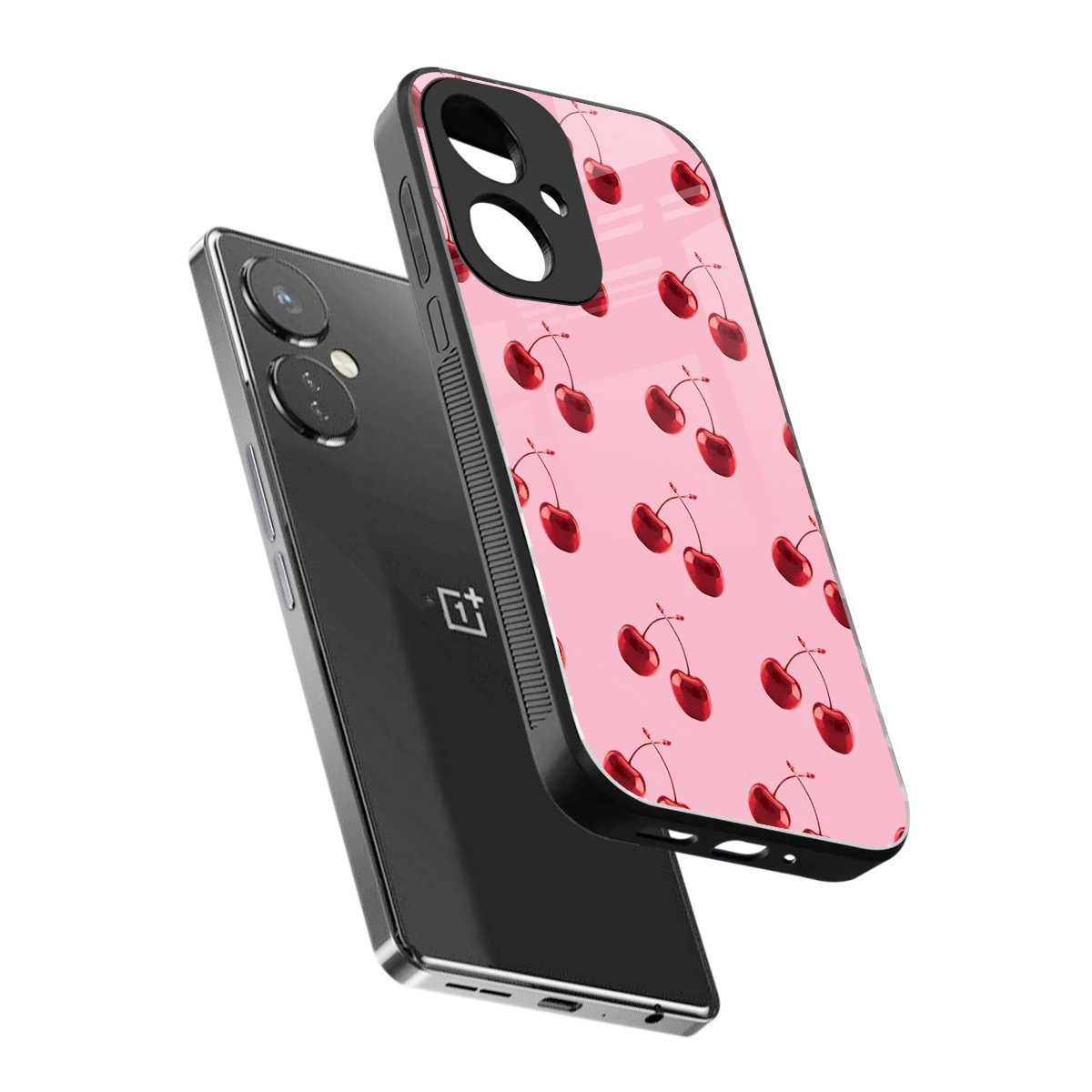 Cherries sleek oneplus nord ce 3 cover with tempered glass back and TPU edges