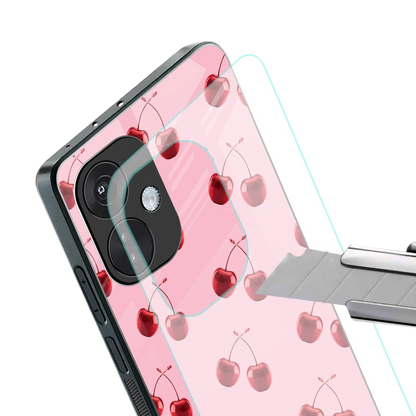 Cherries stylish phone case for oneplus nord ce 3 | glossy glass and slim fit