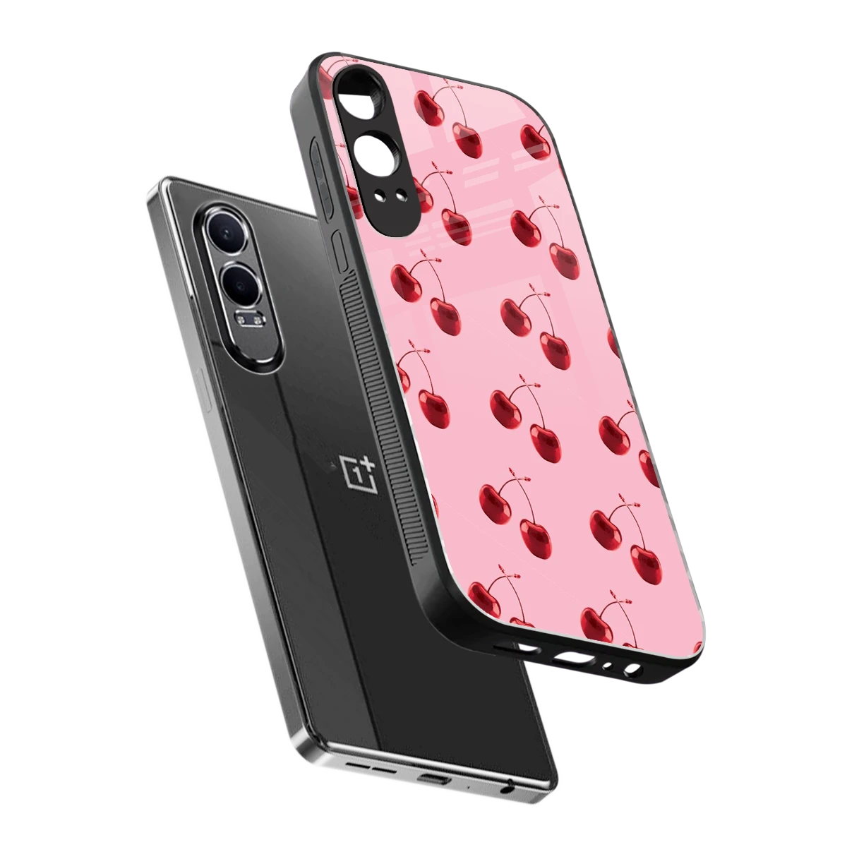 Cherries sleek oneplus nord ce 4 lite cover with tempered glass back and TPU edges