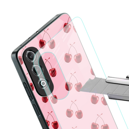 Cherries stylish phone case for oneplus nord ce 4 | glossy glass and slim fit