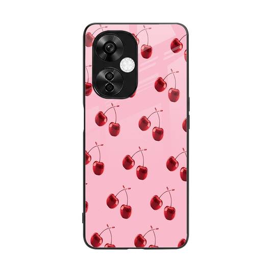 Cherries back phone cover | glass case for oneplus nord ce 3 lite