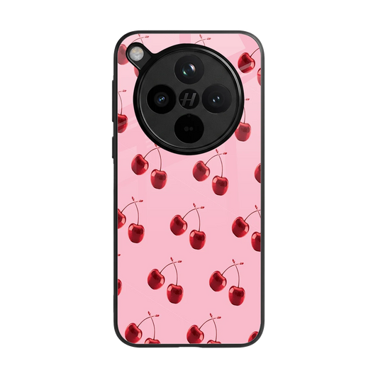 Cherries back phone cover | glass case for oppo find x8