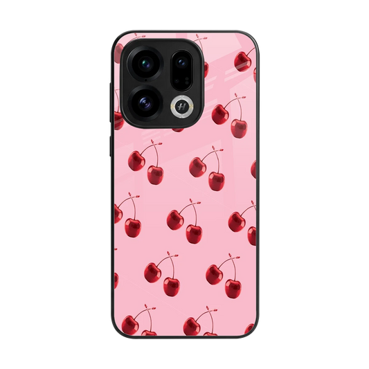 Cherries back phone cover | glass case for oppo find x9