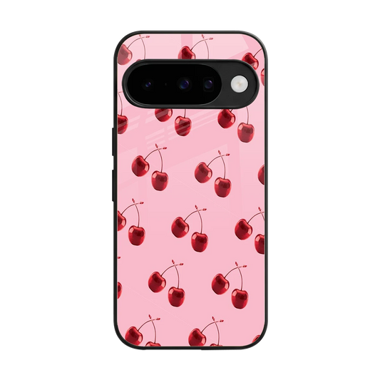 Cherries back phone cover | glass case for google pixel 10