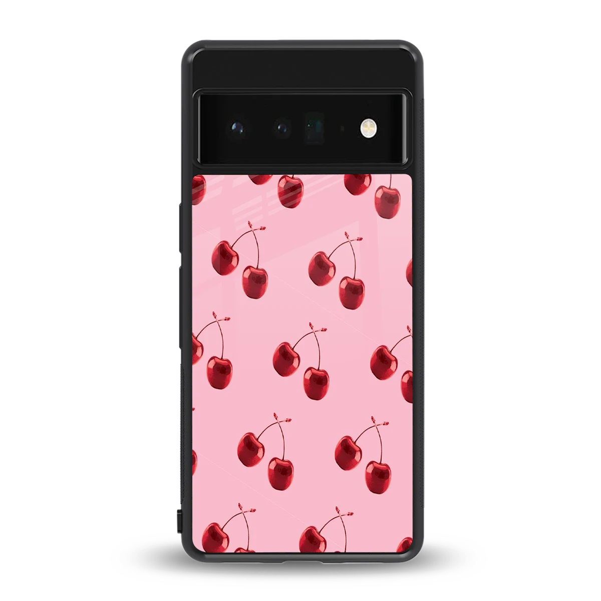 Cherries back phone cover | glass case for google pixel 6 pro