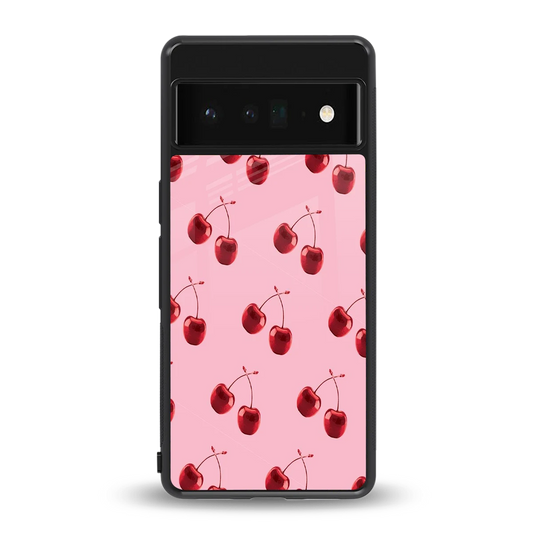 Cherries back phone cover | glass case for google pixel 6 pro