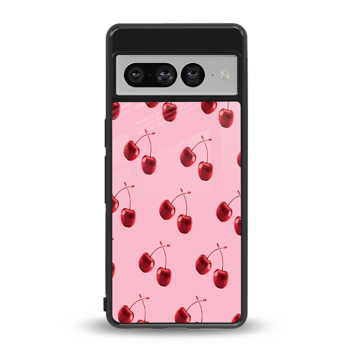 Cherries back phone cover | glass case for google pixel 7 pro