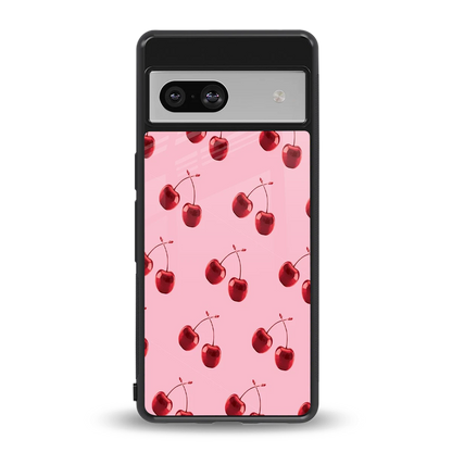 Cherries back phone cover | glass case for google pixel 7