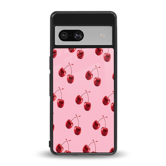 Cherries back phone cover | glass case for google pixel 7