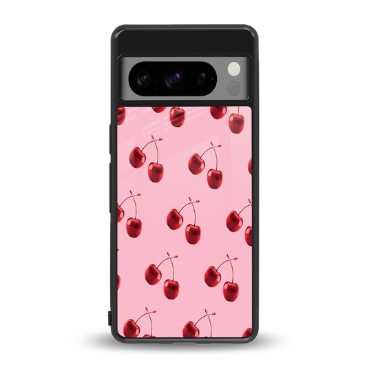 Cherries back phone cover | glass case for google pixel 8 pro