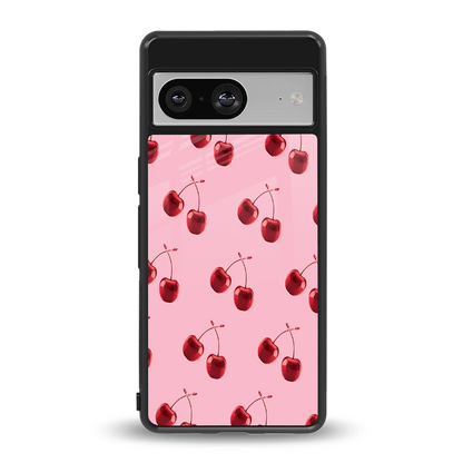 Cherries back phone cover | glass case for google pixel 8