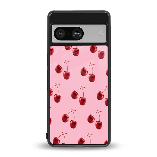 Cherries back phone cover | glass case for google pixel 8