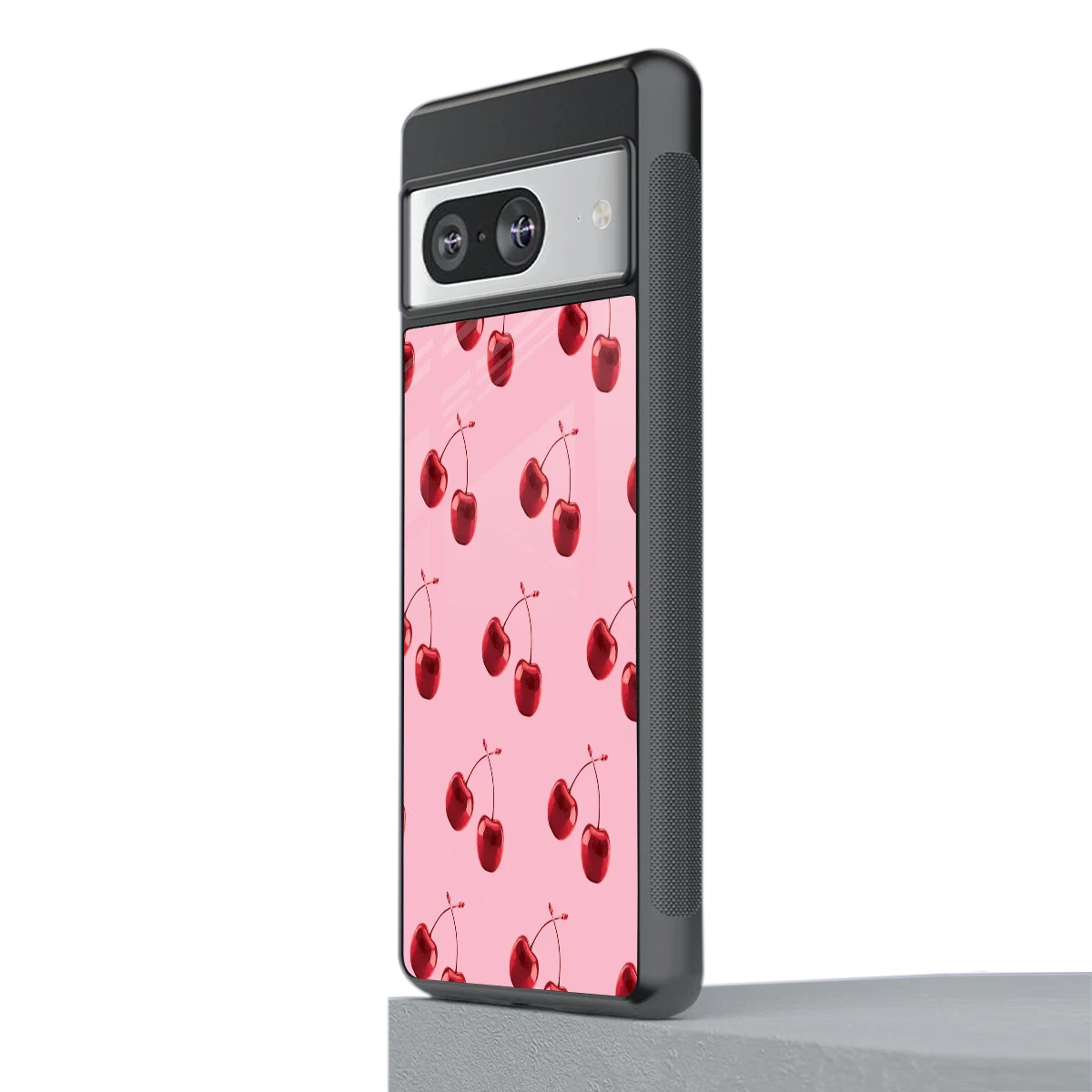 Cherries stylish phone case for google pixel 8 | glossy glass and slim fit