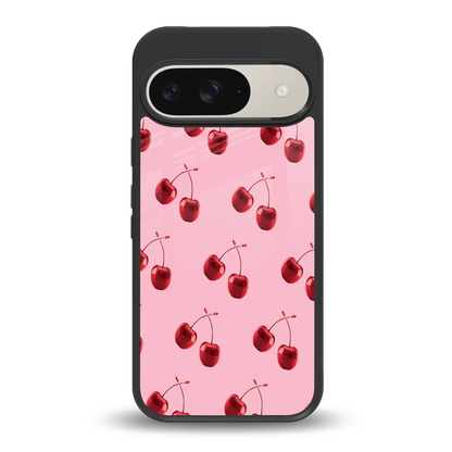 Cherries back phone cover | glass case for google pixel 9