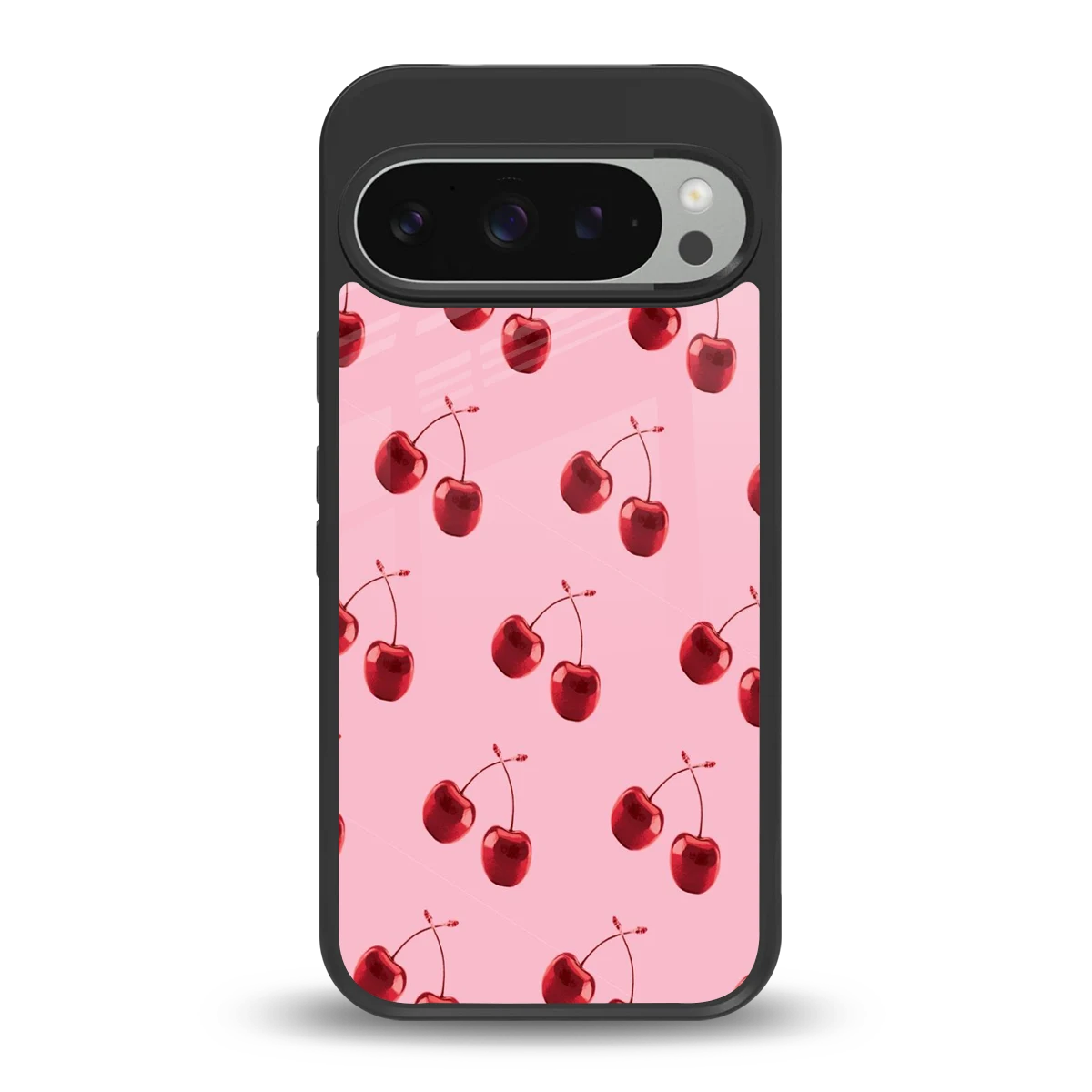 Cherries back phone cover | glass case for google pixel 9 pro xl