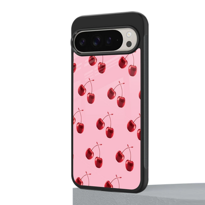 Cherries google pixel 9 pro mobile cover | shockproof glass phone case