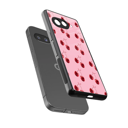 Cherries sleek google pixel 10a cover with tempered glass back and TPU edges