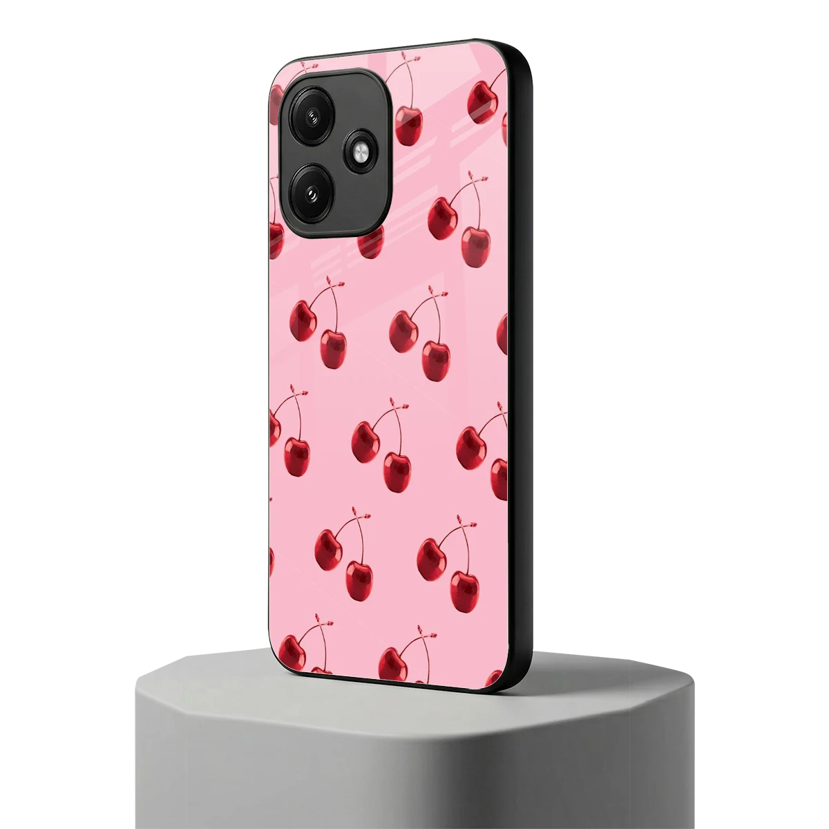 Cherries redmi 12 5g mobile cover | shockproof glass phone case