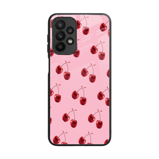 Cherries back phone cover | glass case for samsung galaxy a23