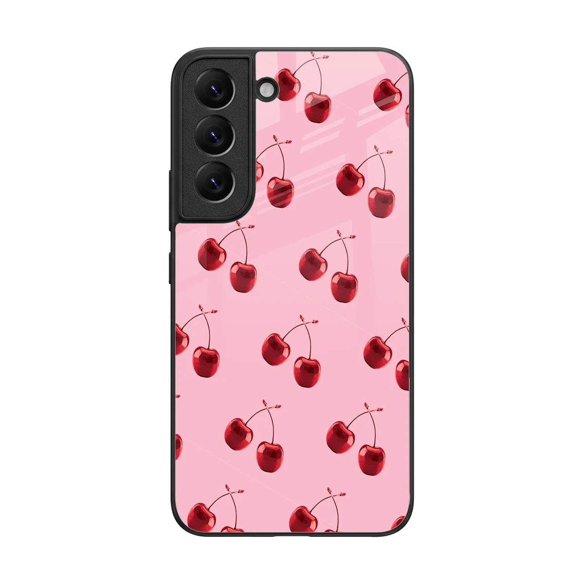 Cherries back phone cover | glass case for samsung galaxy s22