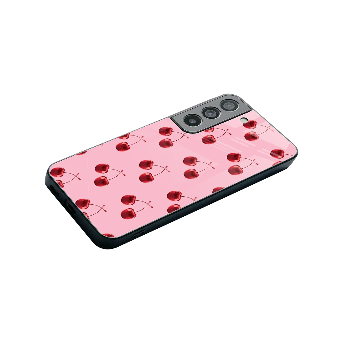 Cherries stylish phone case for samsung galaxy s22 | glossy glass and slim fit