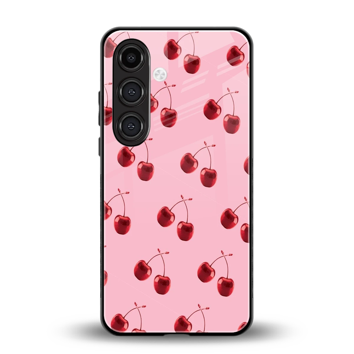 Cherries back phone cover | glass case for samsung galaxy s25 fe