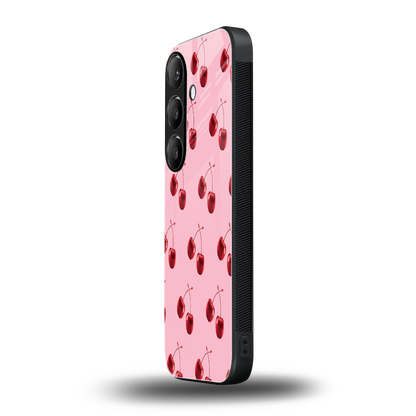 Cherries samsung galaxy s25 plus mobile cover | shockproof glass phone case