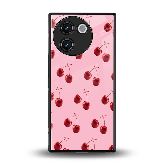 Cherries back phone cover | glass case for vivo v30e