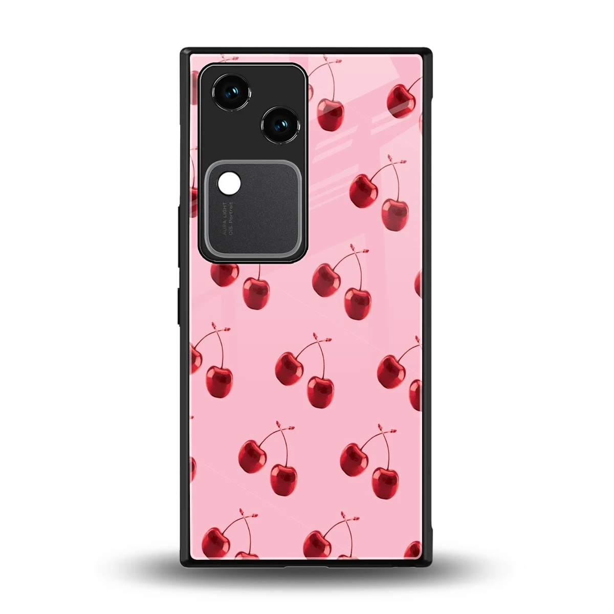 Cherries back phone cover | glass case for vivo v30