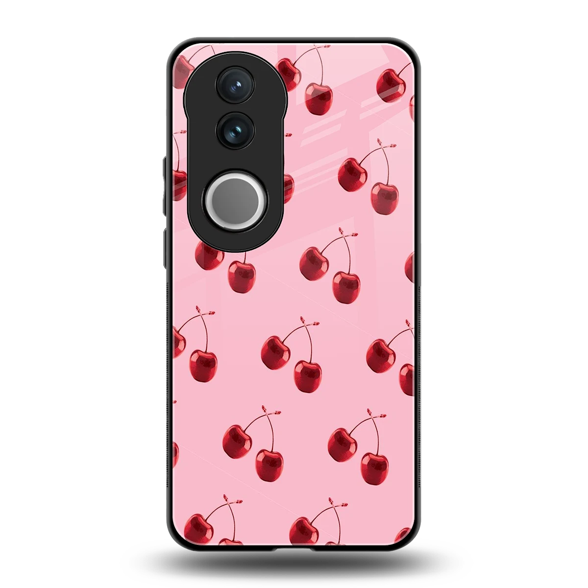 Cherries back phone cover | glass case for vivo v50