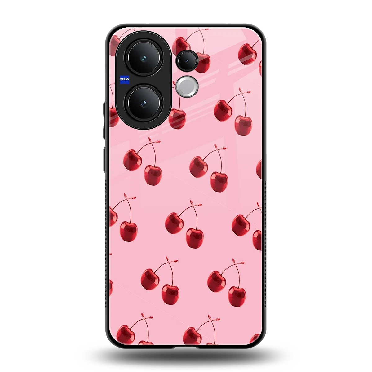 Cherries back phone cover | glass case for vivo v60