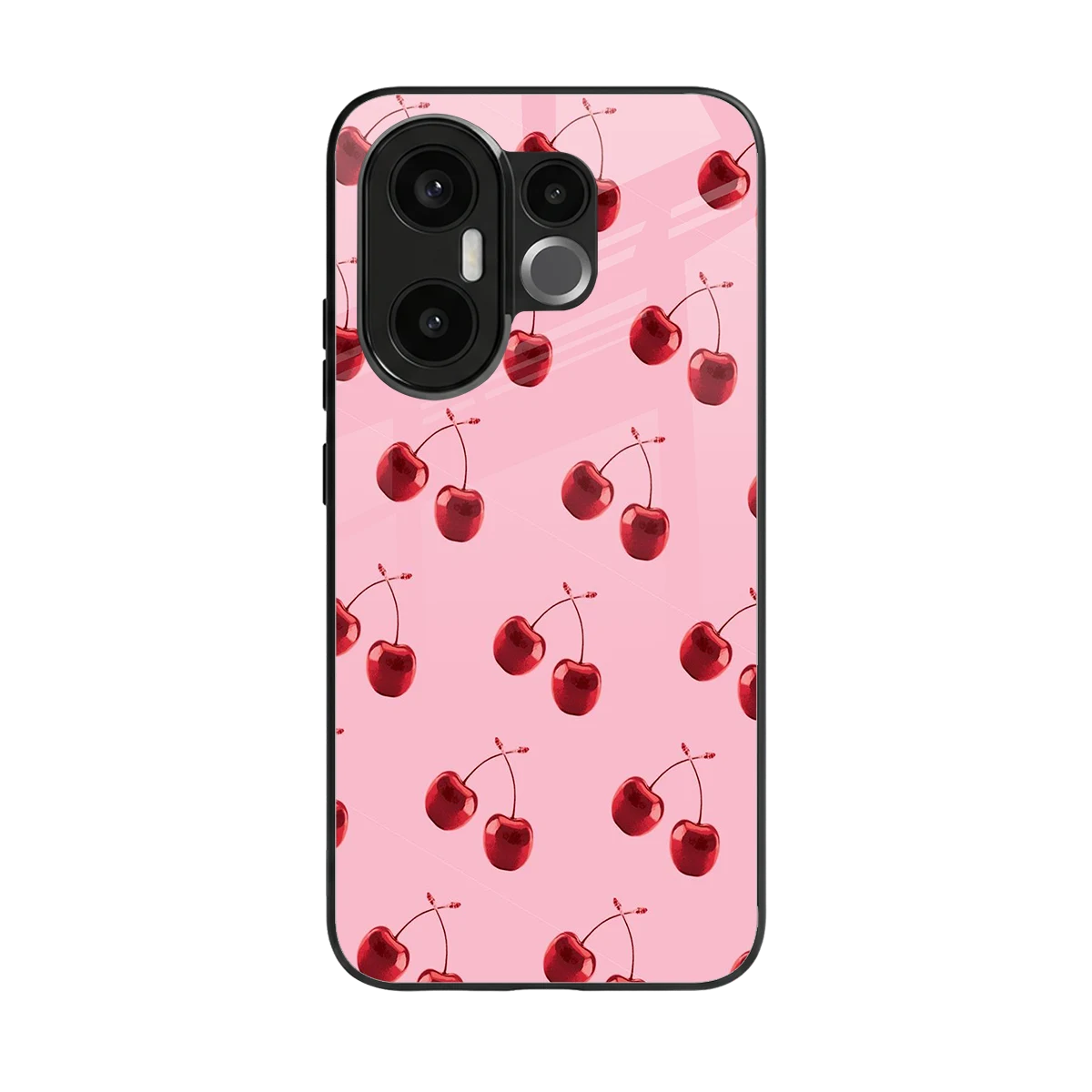 Cherries back phone cover | glass case for vivo x200 fe