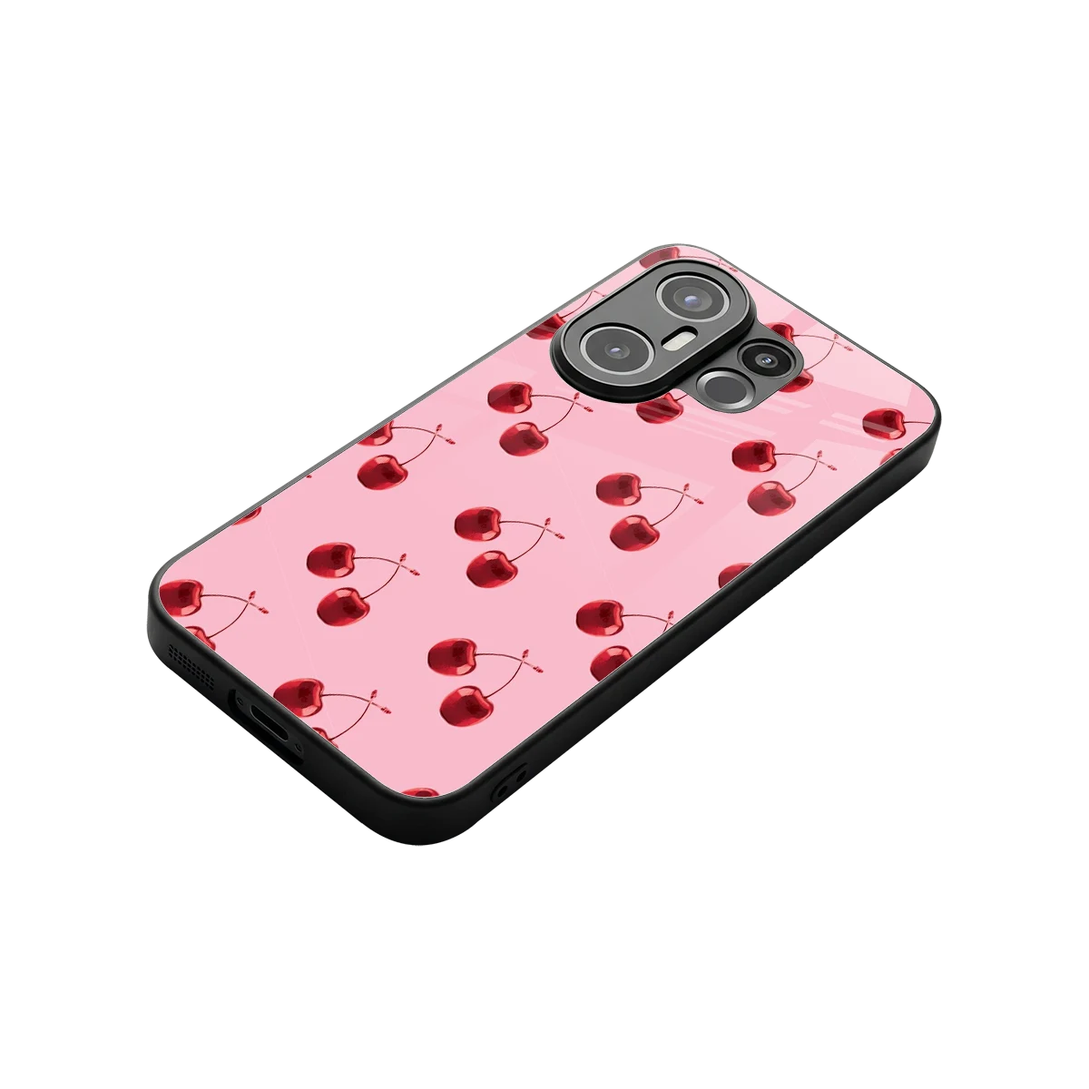 Cherries stylish phone case for vivo x200 fe | glossy glass and slim fit