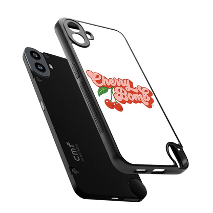 Cherry Bomb sleek cmf nothing phone 1 cover with tempered glass back and TPU edges