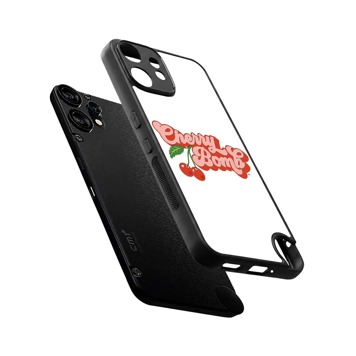 Cherry Bomb sleek cmf nothing phone 2 pro cover with tempered glass back and TPU edges