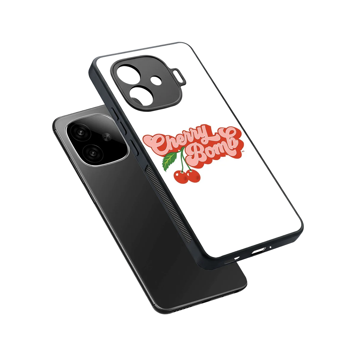 Cherry Bomb sleek iqoo neo 10r 5g cover with tempered glass back and TPU edges