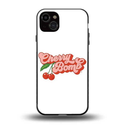 Cherry Bomb back phone cover | glass case for iphone 15 plus