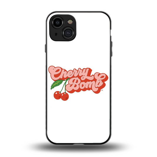 Cherry Bomb back phone cover | glass case for iphone 15