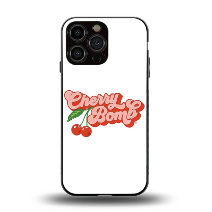 Cherry Bomb back phone cover | glass case for iphone 16 pro max
