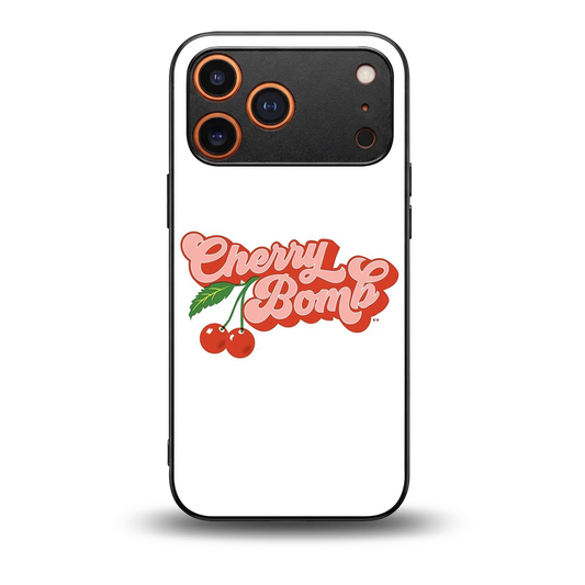 Cherry Bomb back phone cover | glass case for iphone 17 pro max