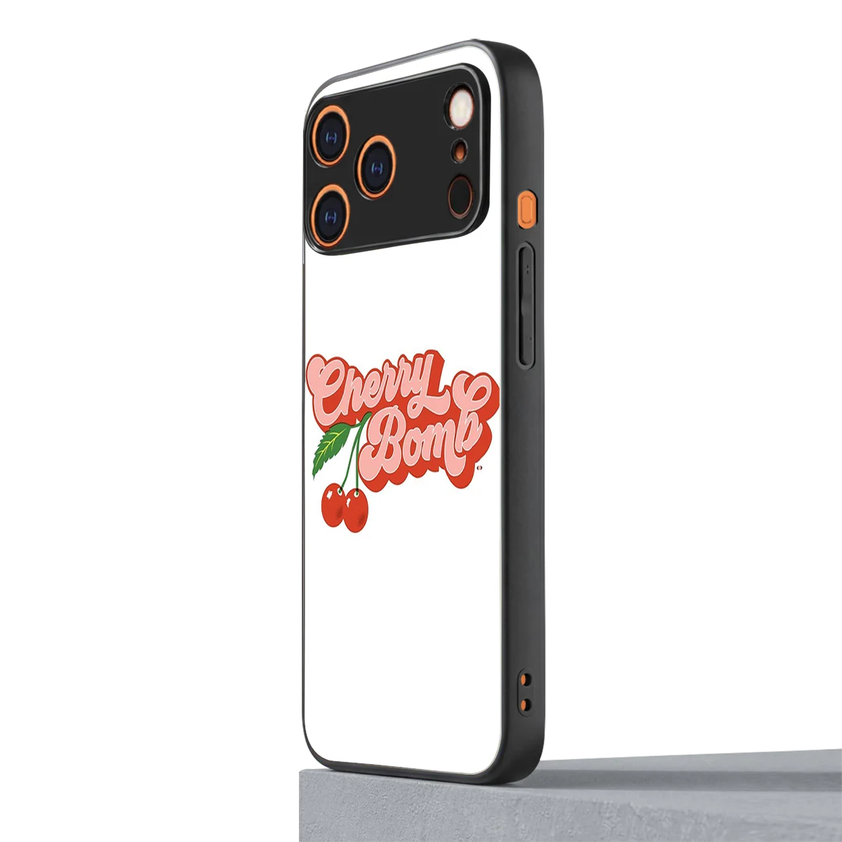 Cherry Bomb iphone 17 pro mobile cover | shockproof glass phone case