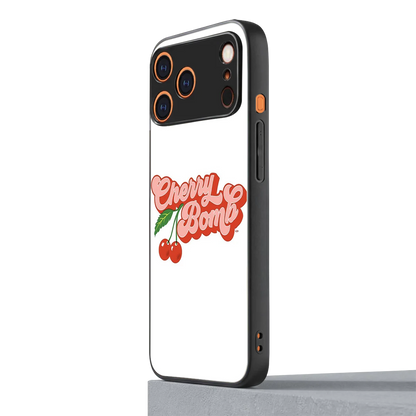 Cherry Bomb iphone 17 pro mobile cover | shockproof glass phone case