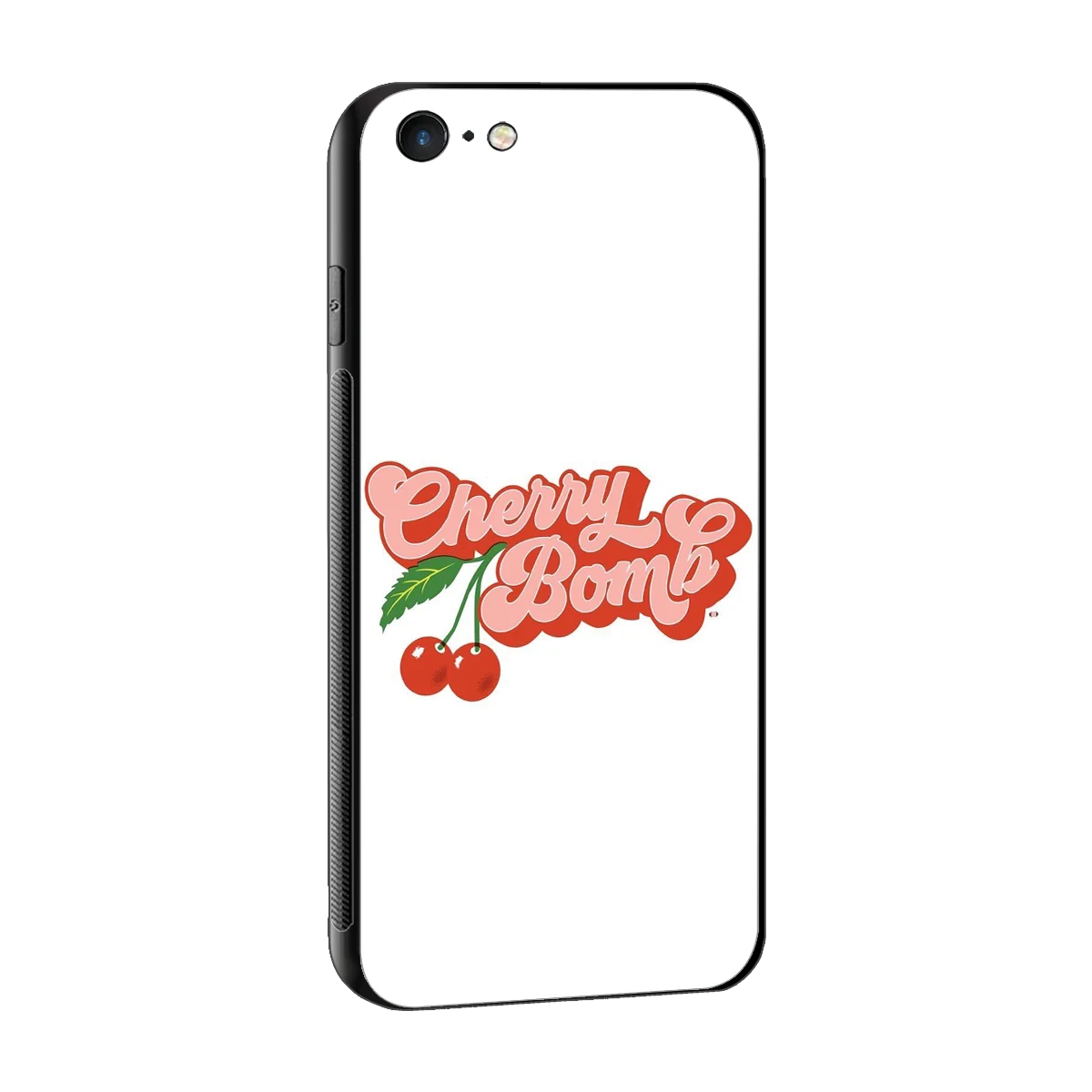 Cherry Bomb sleek iphone 6 cover with tempered glass back and TPU edges