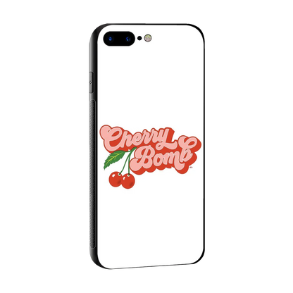 Cherry Bomb sleek iphone 8 plus cover with tempered glass back and TPU edges