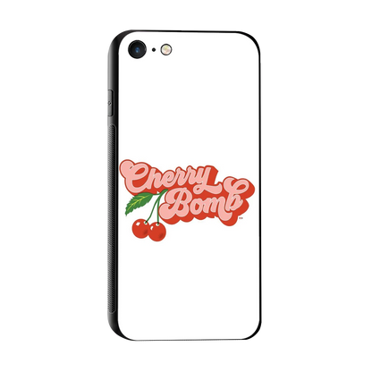 Cherry Bomb sleek iphone 7 cover with tempered glass back and TPU edges
