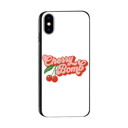 Cherry Bomb sleek iphone x cover with tempered glass back and TPU edges