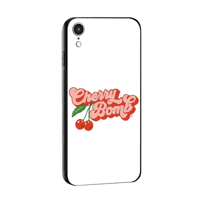 Cherry Bomb sleek iphone xr cover with tempered glass back and TPU edges