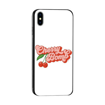 Cherry Bomb sleek iphone xs max cover with tempered glass back and TPU edges