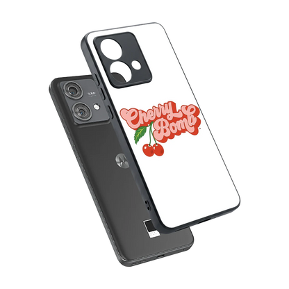 Cherry Bomb sleek motorola edge 40 neo 5g cover with tempered glass back and TPU edges